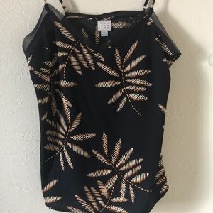 Black pattern cami blouse